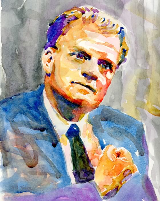 Portrait of Billy Graham Christian Wall Art 