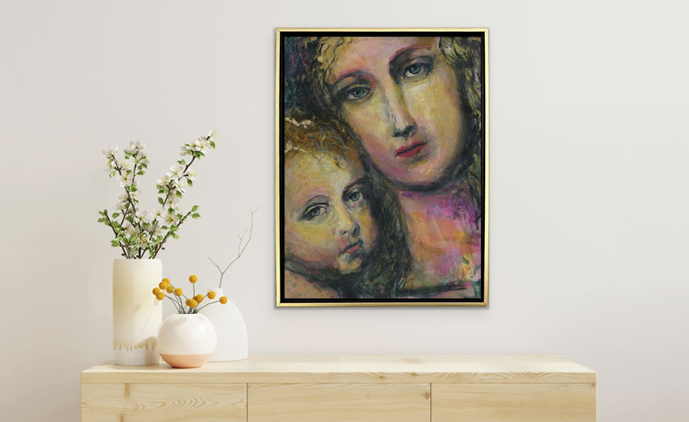 painting of mary modern sacred art interior decorating